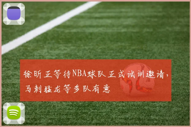 徐昕正等待NBA球队正式试训邀请，马刺猛龙等多队有意